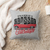 名前をカスタムするフェイクネオン1950のクラシック車庫 クッション (ブランケット)