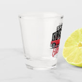 名前をカスタムするフェイクネオン1950のクラシック車庫 ショットグラス (左)