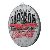 名前をカスタムするフェイクネオン1950のクラシック車庫 ダーツボード (正面右)