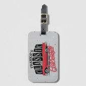 名前をカスタムするフェイクネオン1950のクラシック車庫 ラゲッジタグ (正面縦)