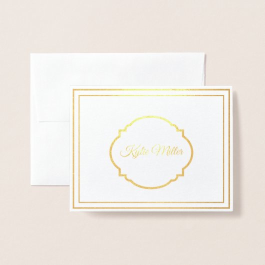名前をカスタムするフォイルノートカード 箔カード (封筒付き正面)
