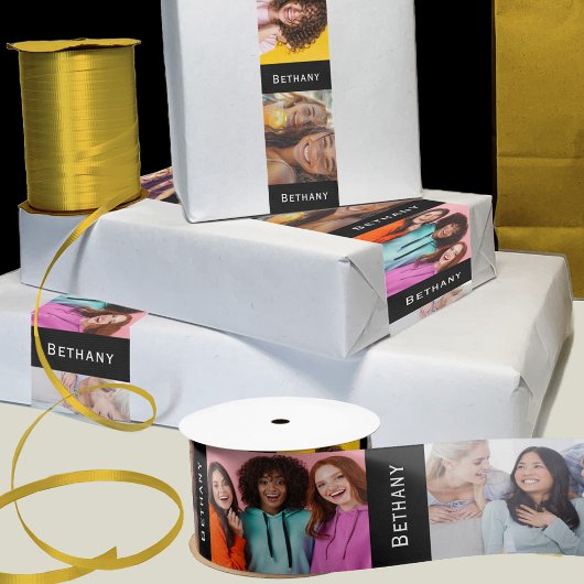 名前をカスタムするフォトのリボン サテンリボン