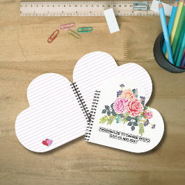 名前をカスタムするフォトアートワークスクールオフィスホームハート ノートブック