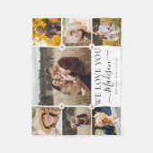 名前をカスタムするフォトコラモダンージュWe Lave You フリースブランケット (正面)