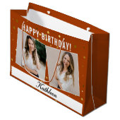 名前をカスタムするフォトハッピーバースデー抱き枕 ラージペーパーバッグ (正面アングル)