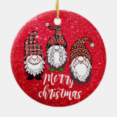 名前をカスタムするフォトパーソナライズされたフェリいけなズドッグ セラミックオーナメント (裏面)