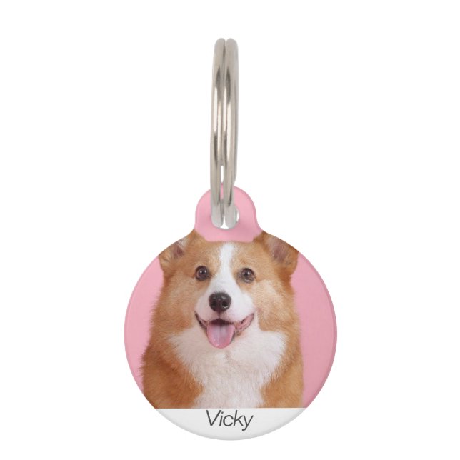 名前をカスタムするフォトホン失ったドグラウンドペットタグ ペット　ネームタグ (正面)