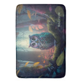 名前をカスタムするフクロウ林 バスマット (正面縦)