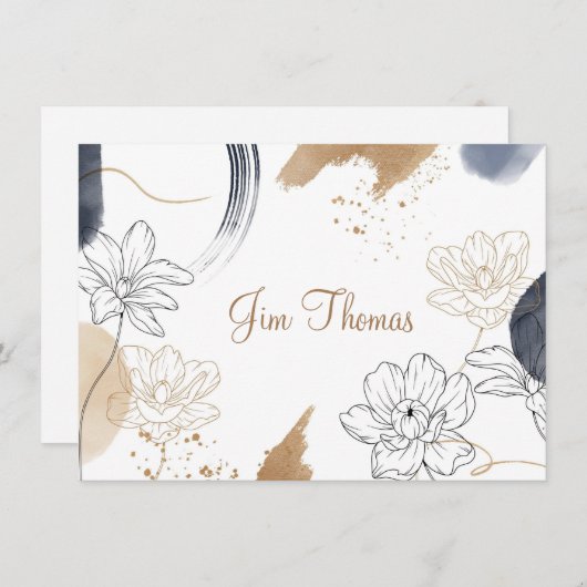 名前をカスタムするフラットノートカード ノートカード (正面/裏面)