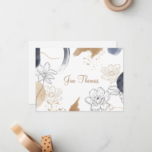 名前をカスタムするフラットノートカード ノートカード (正面/裏面インサイチュ)