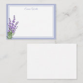 名前をカスタムするフラットノートカード – ラベンダー ノートカード (正面/裏面)