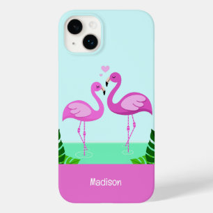 名前をカスタムするフラミンゴラブ Case-Mate iPhone 14 PLUSケース