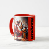 名前をカスタムするフラメンコラテンアメリカ系女性踊りダンススペインの マグカップ (正面左)