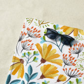 名前をカスタムするフラワーイラストレーションビーチタオル ビーチタオル (インサイチュ)