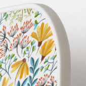 名前をカスタムするフラワーイラストレーション ピックルボールラケット (左詳細)