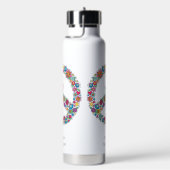 名前をカスタムするフラワーピースサイン ウォーターボトル (右面)