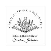 名前をカスタムするフラワーブックラバー先生 ラバースタンプ (インプリント)