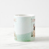 名前をカスタムするフランスのブルドッグペット コーヒーマグカップ (中央)