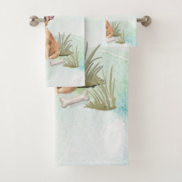 名前をカスタムするフランスのブルドッグペット バスタオルセット