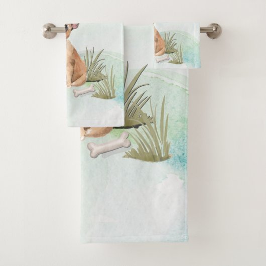 名前をカスタムするフランスのブルドッグペット バスタオルセット (インサイチュ)