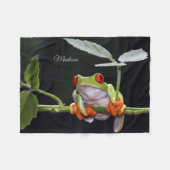 名前をカスタムするフロッグフリースブランケット フリースブランケット (正面(横))