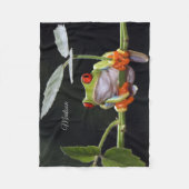 名前をカスタムするフロッグフリースブランケット フリースブランケット (正面)