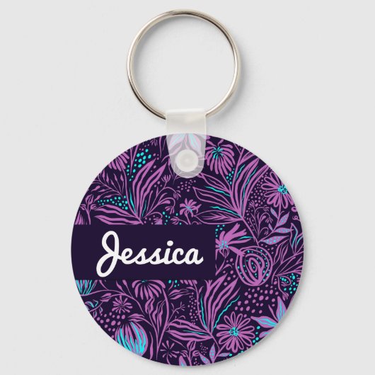 名前をカスタムするフローラキーチェーン キーホルダー (正面)