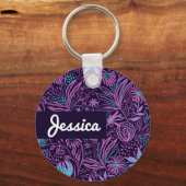 名前をカスタムするフローラキーチェーン キーホルダー (正面)