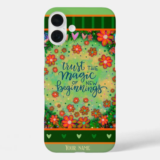 名前をカスタムするフローラグリーン新しい始まり Case-Mate iPhoneケース (裏面)