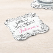 名前をカスタムするフローラコースター ペーパーコースター (アングル)