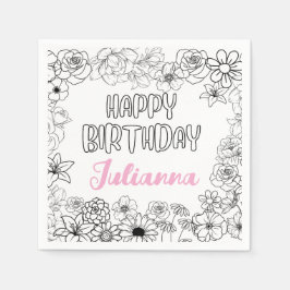 名前をカスタムするフローラナプキン スタンダードカクテルナプキン