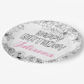 名前をカスタムするフローラナプキン ペーパープレート (アングル)