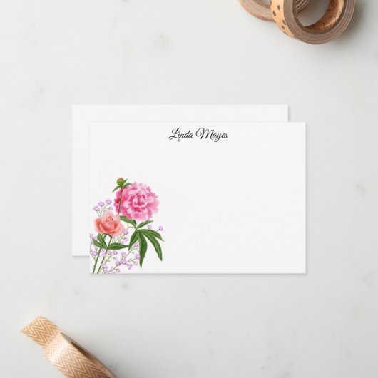 名前をカスタムするフローラノートカード ノートカード (正面/裏面インサイチュ)
