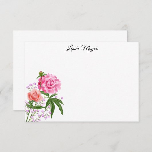 名前をカスタムするフローラノートカード ノートカード (正面/裏面)