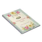 名前をカスタムするフローラバラ金ゴールド引用文 ノートブック (右側)