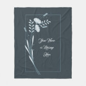 名前をカスタムするフローラ枠 フリースブランケット (正面)