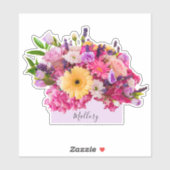 名前をカスタムするフローラ水彩美しい シール (シート)