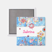 名前をカスタムするフローラ磁石 マグネット (正面/裏面)