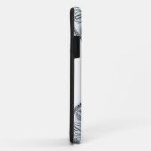 名前をカスタムするフローラ調和グレイモノトーンのマンダラ Case-Mate iPhoneケース (裏面/右)