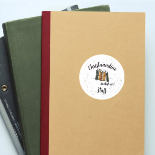 名前をカスタムするブックラバーステッカー ラウンドシール