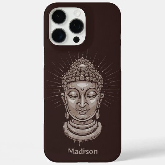 名前をカスタムするブッダイラストレーション電話ケース Case-Mate iPhoneケース (裏面)