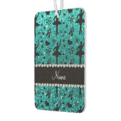 名前をカスタムするブライトアクアグリッターバレリーナ カーエアーフレッシュナー (左)