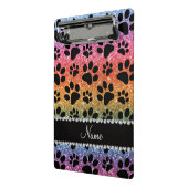 名前をカスタムするブライトレインボーグリッターブラックドッグポーズ ミニクリップボード (アングル2)