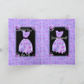 名前をカスタムするブライドメイド招待状パープルドレス 招待状 (内部)
