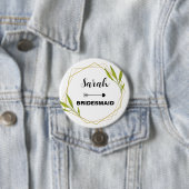 名前をカスタムするブライドメイ結婚ド水彩のフレーム 缶バッジ (インサイチュ)