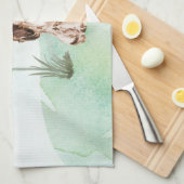 名前をカスタムするブラウンコッカースパニエル犬ペットドッグ キッチンタオル (四つ折り)