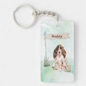 名前をカスタムするブラウンコッカースパニエル犬ペットドッグ キーホルダー (正面)