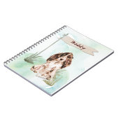 名前をカスタムするブラウンコッカースパニエル犬ペットドッグ ノートブック (左側)