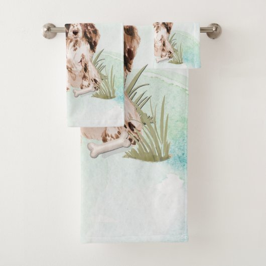 名前をカスタムするブラウンコッカースパニエル犬ペットドッグ バスタオルセット (インサイチュ)