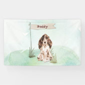 名前をカスタムするブラウンコッカースパニエル犬ペットドッグ 横断幕 (横)